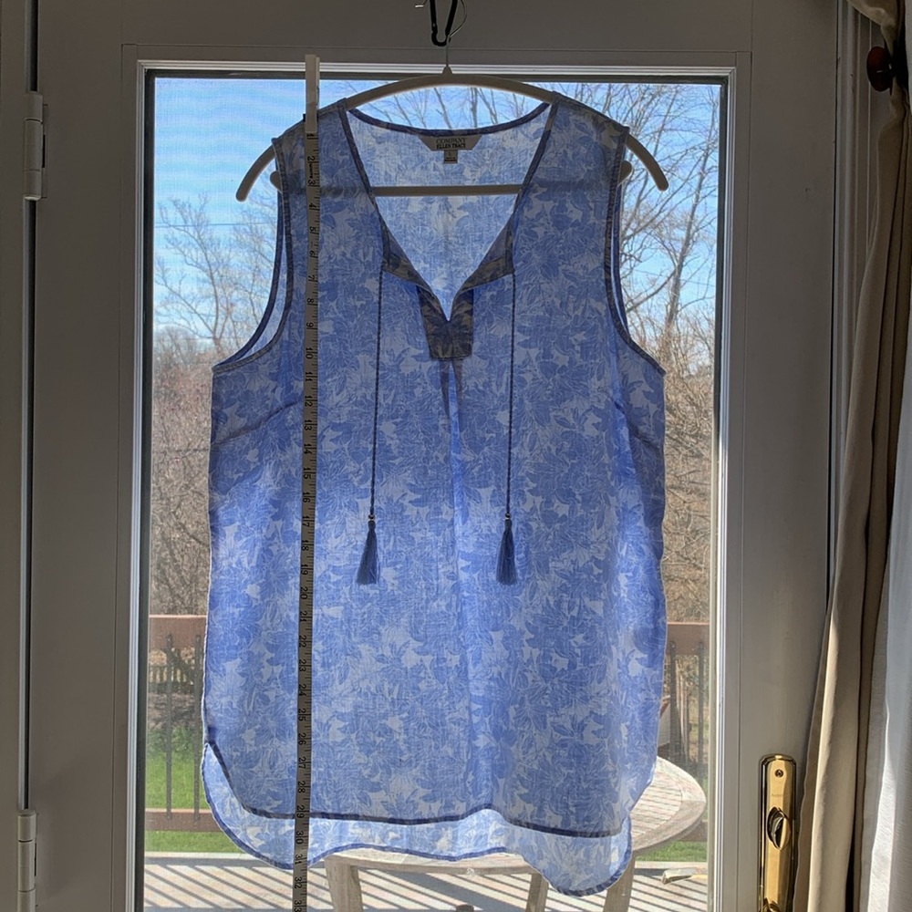 Ellen Tracy Linen Sleeveless Top Sz L - Picture 6 of 12